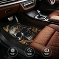 thumbnail image 4 of Cauagu Gold Pattern Black Skull Pattern Car Floor Mat Set of 4,Car Carpet Mats Car Mats with Anti-Slip Backing & Driver Heel Pad Universal Fit for Cars/Trucks/SUV/Vans, 4 of 6