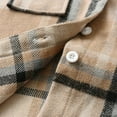 thumbnail image 6 of Esaierr Toddler Kids Boys Plaid Brushed Shirt Cardigan Tops,V-Neck Shirt Jacket,Fall Long Sleeve Buttons Dress Shirt for 6 Months-12 Years, 6 of 6