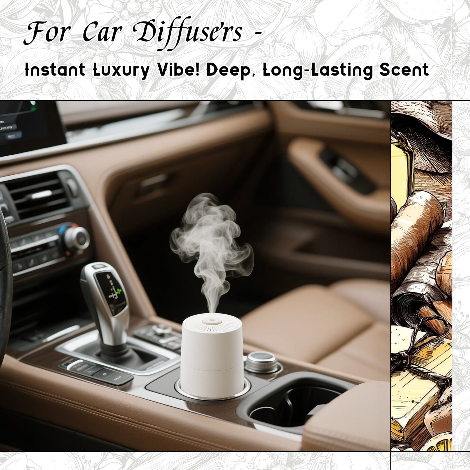 HIQILI Leather Fragrance Oil, Men's Scent, 30mL for Car Diffuser Air Freshener Soap&Candle Making