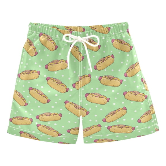 joogoo Boy Swim Trunks Hot Dogs Bathing Beach Board Shorts M
