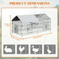 thumbnail image 6 of Large Metal Chicken Coop with Run, Outdoor Poultry Cage for Backyard, Waterproof Cover Chicken House for Hen Duck Rabbit, Portable Extra Large Pen, 6 of 7