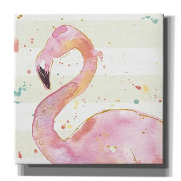 Epic Graffiti 'Flamingo Fever III' by Anne Tavoletti, Canvas Wall Art, 12"x12"