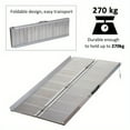 thumbnail image 6 of Zateety Folding Aluminum Threshold Ramp with Non-Slip Surface, Wheelchair Ramp 4FT, Transition Plates, 600lbs Weight Capacity, Handicap Ramp for Home, Doorways, Curbs, Steps, 6 of 7