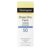 Neutrogena Sheer Zinc Sunscreen Hypoallergenic Spectrum SPF 50, 2oz