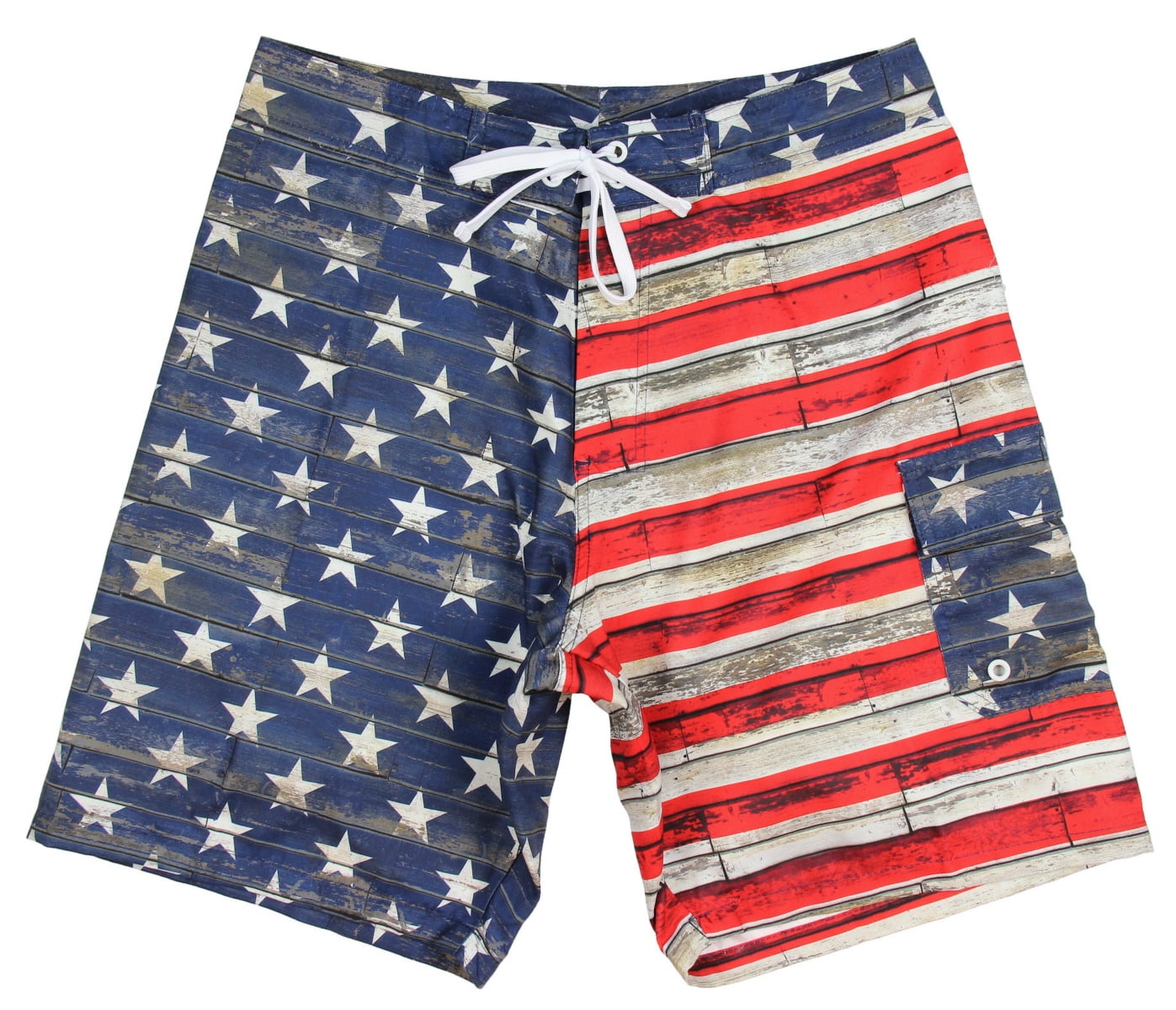 Zeckos - Mens Distressed Paint American Flag Print Board Shorts ...