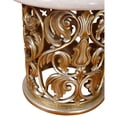 thumbnail image 3 of Champagne Platine Hand Carved Round Side Table With Creama Marfil Marble 24 Inches Tall, 3 of 5