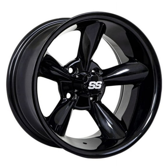 GTW Godfather 14x7 Golf Cart Wheel - Gloss Black (4/4) 3 4 [19-242]