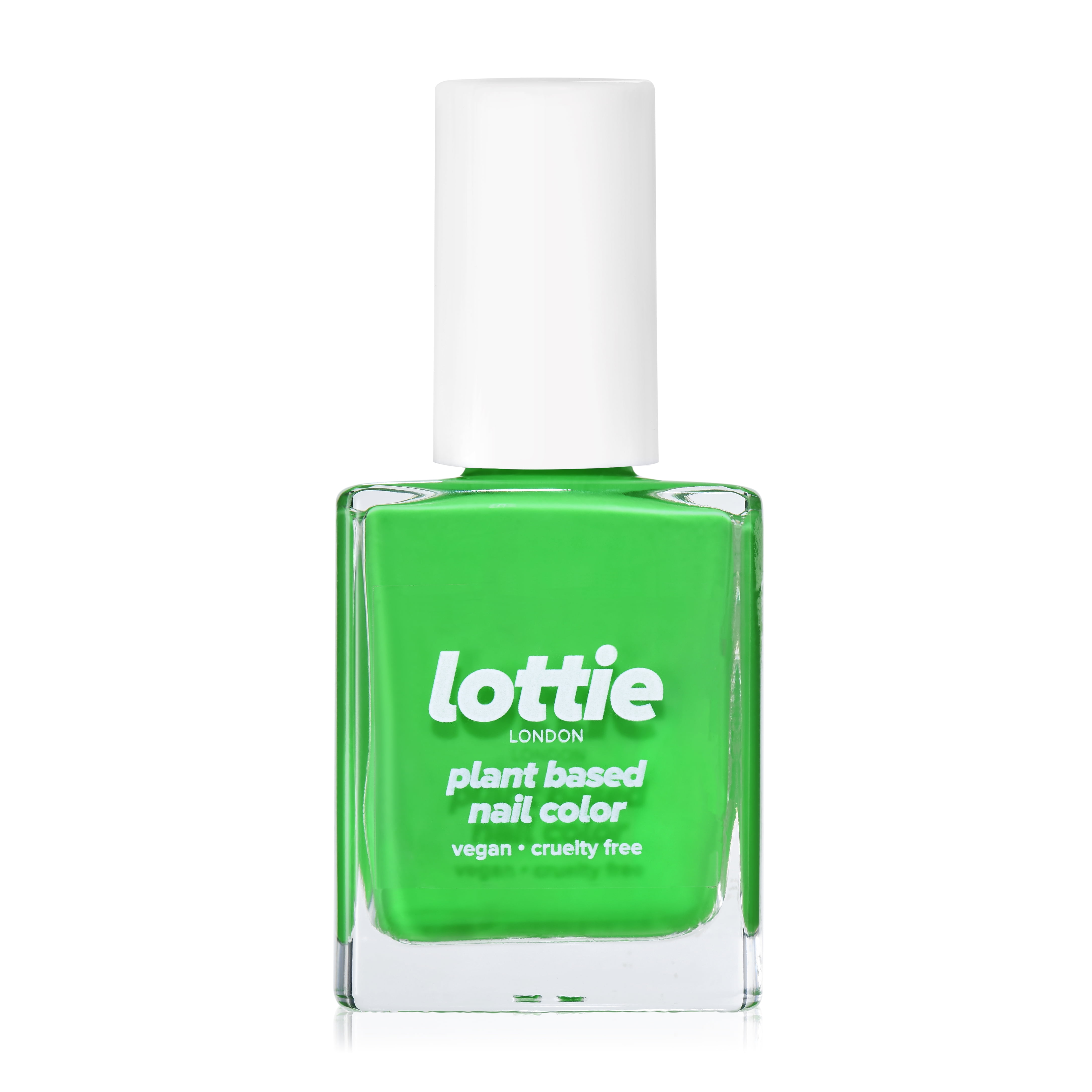 Lottie London Plant Based Gel Nail Color, All Free, neon green, Glow Up, 0.33 fl oz