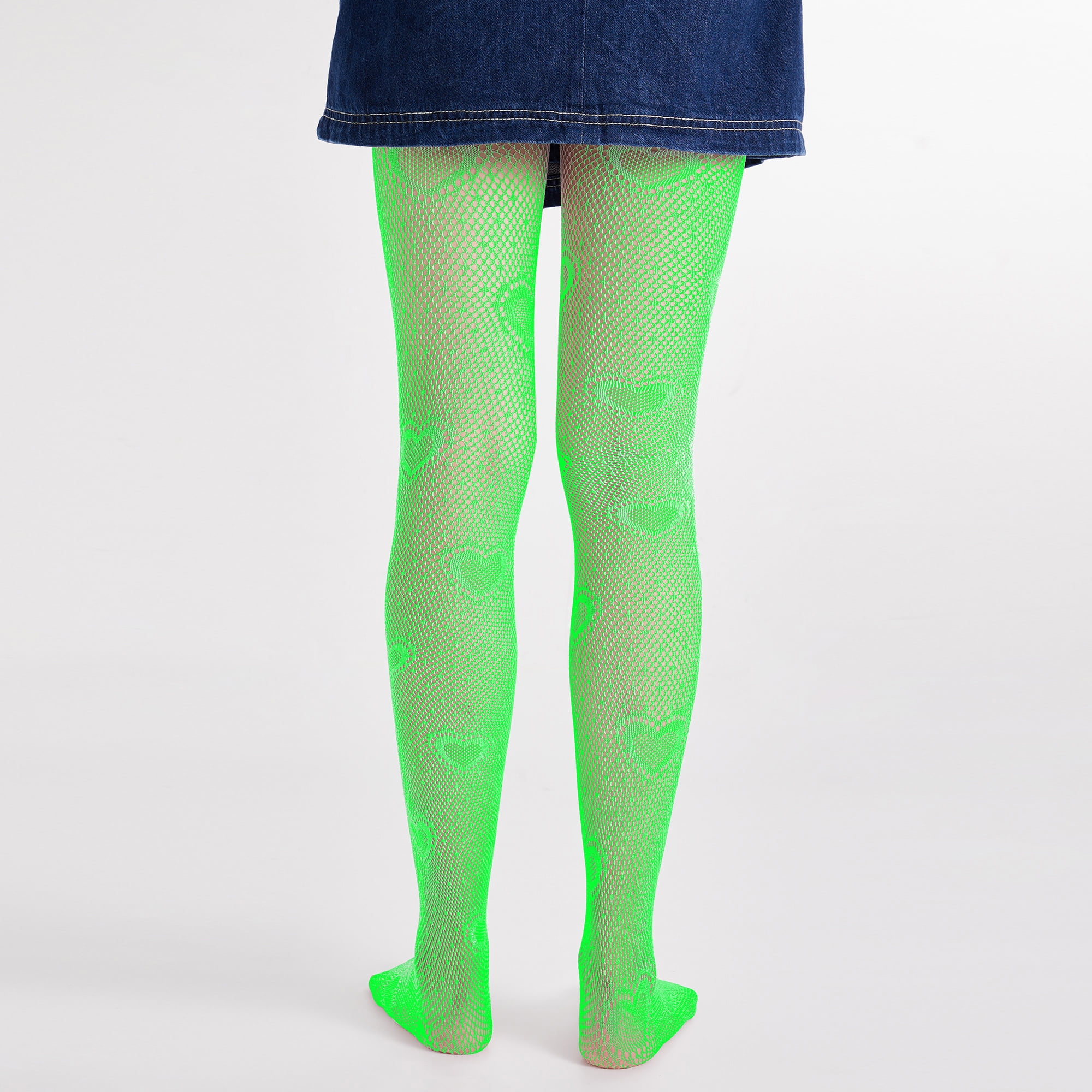 Lime green fishnet tights discount