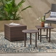 thumbnail image 2 of Noble House Palmilla Faux Rattan/Iron Patio End Table in Multi-Brown (Set of 3), 2 of 12