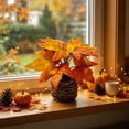 thumbnail image 4 of SLYNSHome Artificial Maple Leaf Mini Potted Plant, Realistic Faux Fall Harvest Decor for Thanksgiving, Woven Pot Table Centerpiece, Autumn Seasonal Home Ornament, 4 of 6