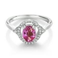 thumbnail image 2 of Gem Stone King 1.14 Ct Oval Pink Mystic Topaz 925 Sterling Silver Ring (Size 7), 2 of 4