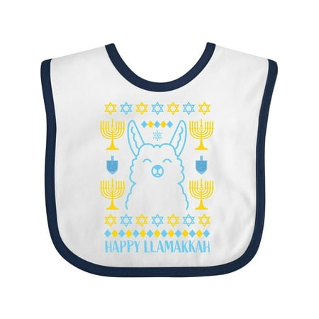 

Inktastic Hannukkah Happy Llamakkah with Menorah Gift Baby Boy or Baby Girl Bib