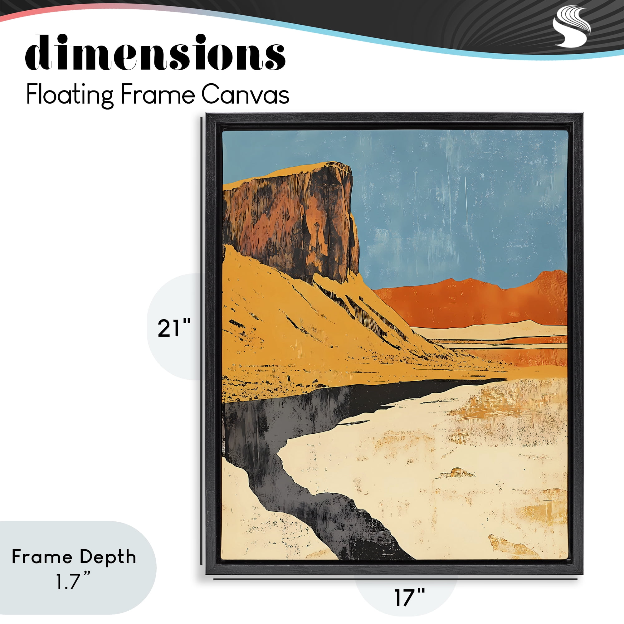 Stupell Industries Canyon Pass Pathway Black Framed Floater Canvas Wall Art, design by Walker Noble