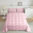 thumbnail image 3 of Feelyou Cartoon Bowknot Kids Bedding Comforter Set, Girly Pink Love Heart Twin Comforter Sets, Dreamy Princess Style Reversible Bedding Set, Breathable Home Decor, 2pcs, 3 of 9