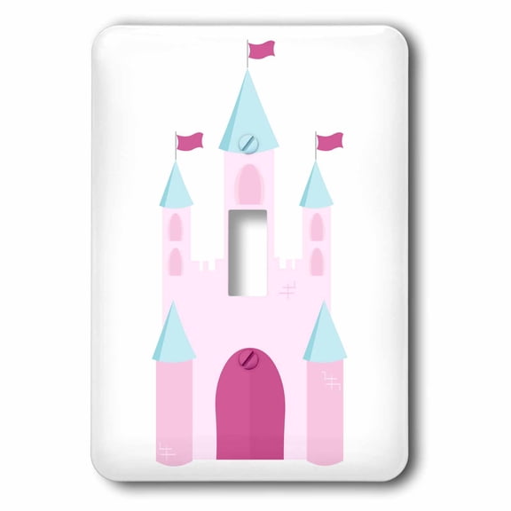 3dRose, Princess Castle Purple and Blue, single toggle switch