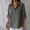 Dark Gray, variant on WRFWUL Cotton Linen Shirts for Women Buttons V Neck 3/4 Sleeve Tops Casual Boho Beach Gauze Blouses Cozy Loose Fit T-Shirts
