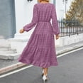 thumbnail image 7 of Women's Fall Long Sleeve Maxi Dresses 2024 Casual Crew Neck Dot Tiered Flowy A Line Wedding Guest Maxi Dress plus Size Formal Long Sleeve Dress for Women Silk Dress plus Size Satin Dress Womens Wrap, 7 of 7