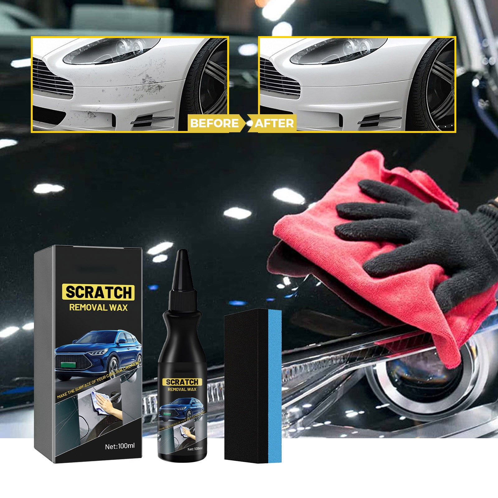 Pâte Réparatrice Rayures Voiture 100g - Efface Rayures Légères, Oxydation, Tourbillons, Pour Peinture Auto - 7