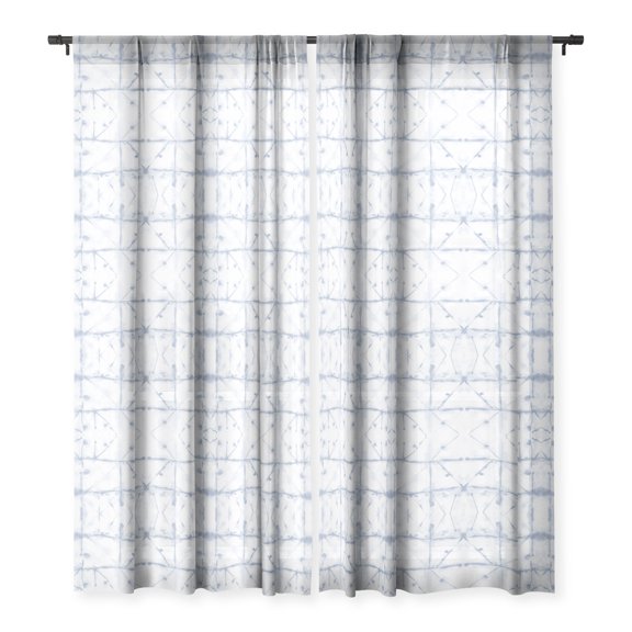 Society6 Jacqueline Maldonado Manifest Slate Blue Single Panel Sheer Window Curtain 84" x 50"
