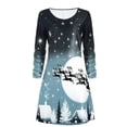 thumbnail image 1 of Automne Et Hiver Femmes Causal Noël Impression Robe À Manches Longues Lâche O-Neck, 1 of 3