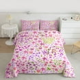 thumbnail image 2 of Homewish Rustic Pink Flower Bedding Comforter Set for Kids, Fashion Cherry Blossoms Twin Comforter Sets, Oil Printing Floral Reversible Bedding Set, Lightweight Room Decor, 2pcs, 2 of 8