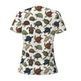 thumbnail image 6 of Zufioo Various Turtle for Women's Deep V-neck Short-sleeved T-shirt, Top with Short Sleeves - with Stainless Steel Buckle, Moisture Wicking, Ideal Home Wear-Medium, 6 of 9