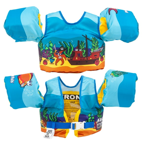 Body Glove Paddle Pals Life Jacket - USCG Approved Kids Swim Vest - Floatie - Fishtank