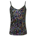 thumbnail image 4 of HXWCHs Elegant Stage Performance Camisole Sparkling Sequin Strap Vest for and Evening Party WearM Multicolour, 4 of 4