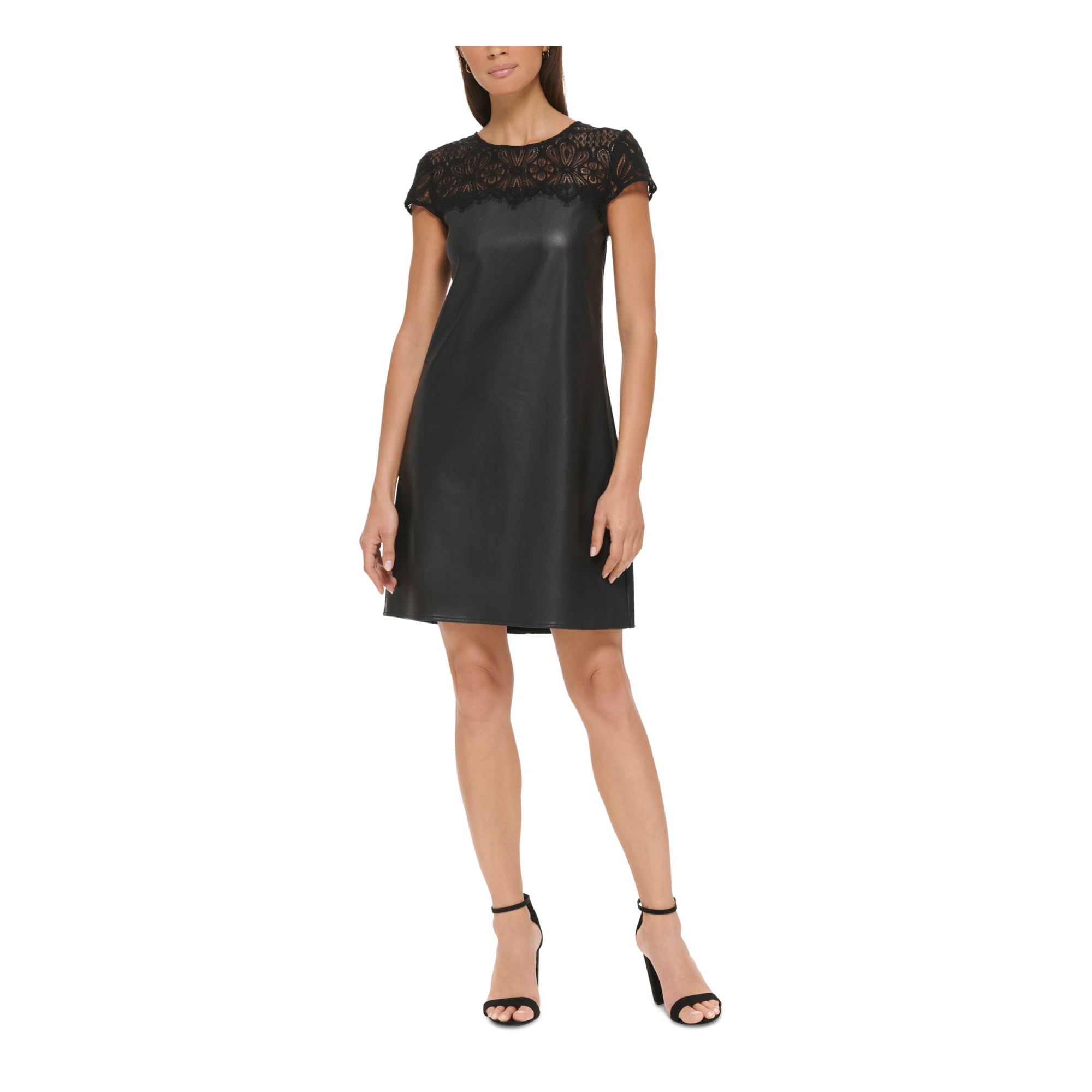 Black short sleeve sheath dress hot sale