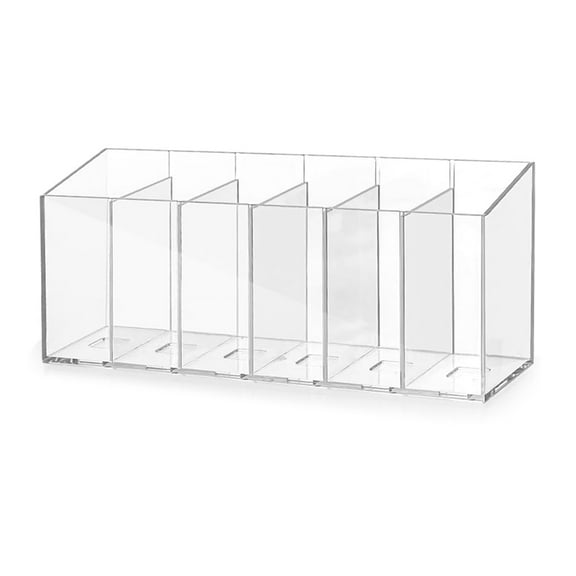 Adjustable Compartment Organizers Clear Acrylic Storage Box With 6 Spacious Divider Sections for Powdered Drink