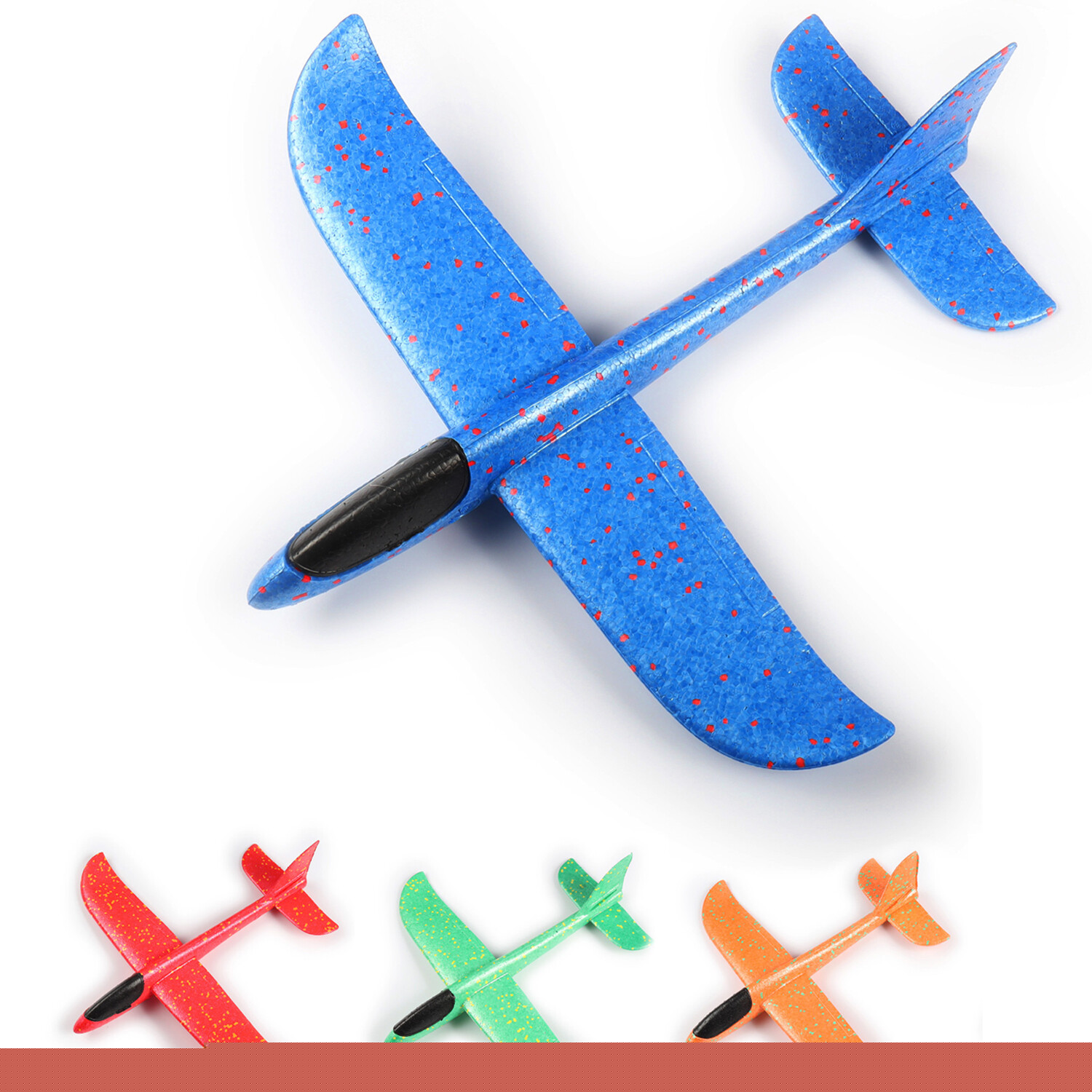 thumbnail image 2 of 4 Pack Airplane Toys, 14" Large Throwing Foam Plane, 2 Flight Mode Glider, Flying Toy for Kids, Birthday Gifts for 3 4 5 6 7 8 9 10 11 12 Year Old Boys Girls, Outdoor Sport Toys Party Favors, 2 of 8