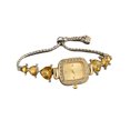 thumbnail image 1 of Reloj de pulsera de diamantes de imitación para mujer, reloj de pulsera analógico de cuarzo con esfera cuadrada pequeña, cadena de corazón de amor, reloj de vestir para mujer con correa ajustable, 1 of 8
