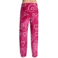 thumbnail image 6 of Fgvctg Valentine's Day Men's Pajamas Trendy Sleepwear Wide Leg Pajama Heart Print High Waisted Pjs Pants Stretch Spring Drawstring Lounge Pants with Pockets Pink 2XL, 6 of 6