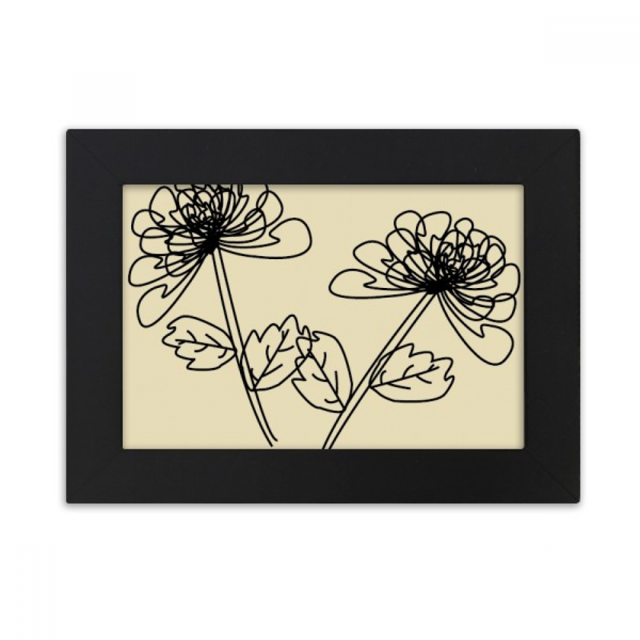 Hand Drawn Chrysanthemum Line Illustration Desktop Photo Frame Ornaments Picture Art Painting