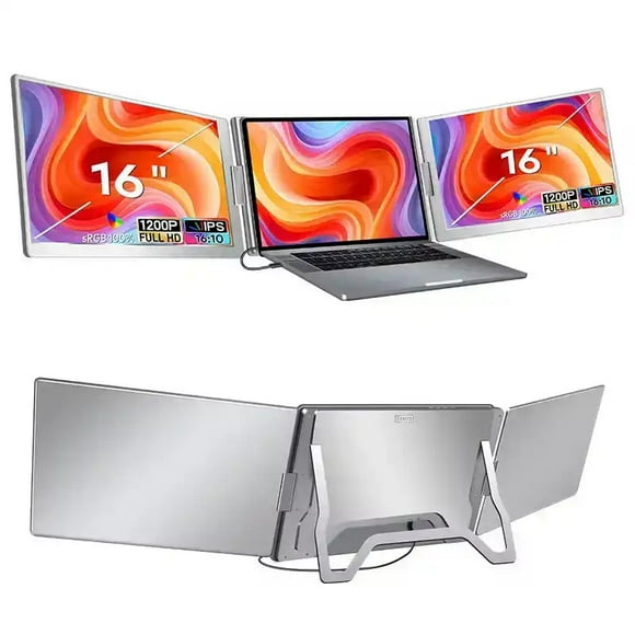TUTT Moniteur Portable Double 16” / Connexion à un Seul Câble / Ratio 16:10 IPS, Conception Autonome / Windows, MacBook / S900