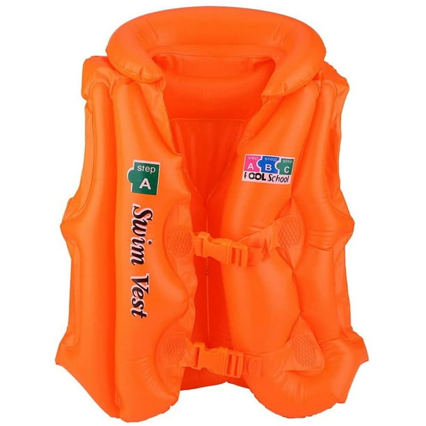 Chaleco Salvavidas Inflable The Baby Shop TY357353 para natación con 2 hebillas Anaranjado