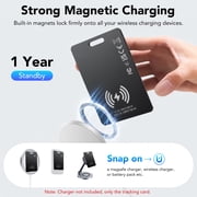 Wallet Tracker Card 2Pack, Bluetooth Tracker with Apple Find My(iOS Only), Rechargeable Thin Smart Card Wallet Finder, Item Finder for Luggage/Passport/Phone/Keys, IP68 Waterproof Black, FCC Approved