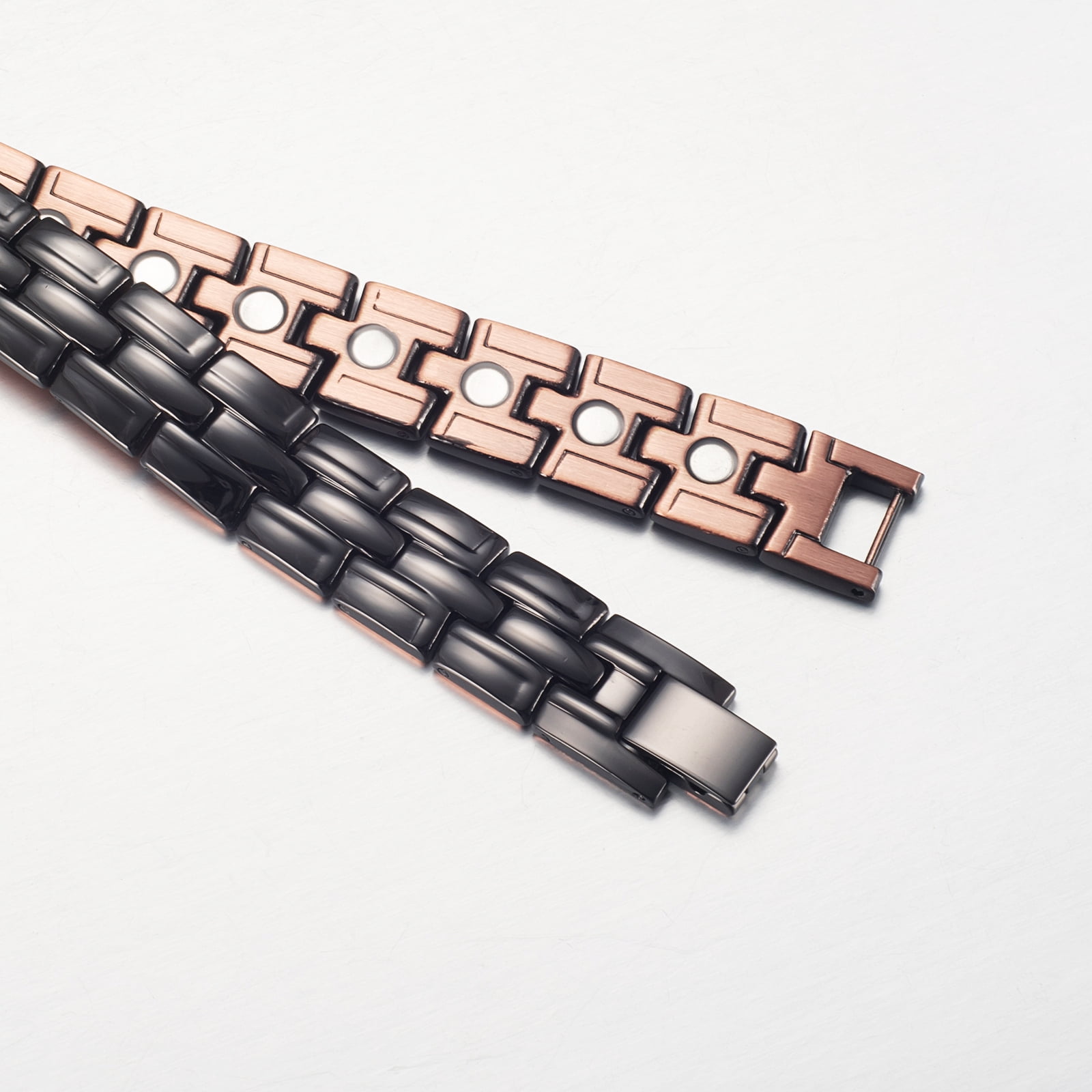 Wollet Copper Magnetic Bracelets Rings for Men, Gift for Dad Grandfather, 8.6 inches Adjustable