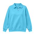 thumbnail image 6 of Women's Loose Casual Sweatshirts,2‑Button Collar Long Sleeve Solid Pullover Tops,Weekend Outing, 6 of 6