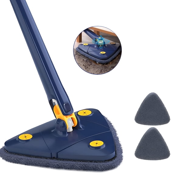 ACDANC 360°Rotatable Triangle Mop for Cleaning,Wall Cleaner Mop with Long Handle,Extendable Mop Automatic Water Squeezing Mop for Ceiling,Floor,Window,Wet & Dry Use