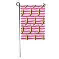 thumbnail image 1 of LADDKE Pink Warhol Doodle Bananas on Stripy Yellow Andy Pattern Pop Leaf Garden Flag Decorative Flag House Banner 12x18 inch, 1 of 2