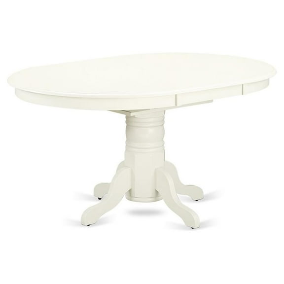 Pemberly Row Oval Traditional Wood Dining Table in Linen White