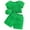 Green, variant on Girl's Two Piece Summer Outfits with Crossbody Mini Bag, Short Sleeve Crop Top and Shorts Set 3-10Y (9 Years, Green)