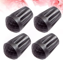 WRITWAA 4PCS Durable Lightweight Rubber Trekking Pole Tips Black for Protection Use AntiSlip Fit Most Poles 1.1cm Hole