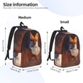 thumbnail image 3 of Naloa Fox Run On Orange Autumn Gress Meadow Canvas Backpack for Men Women Rucksack Casual Travel Daypack College Tote Satchel Bookbag for Teens-Medium, 3 of 7