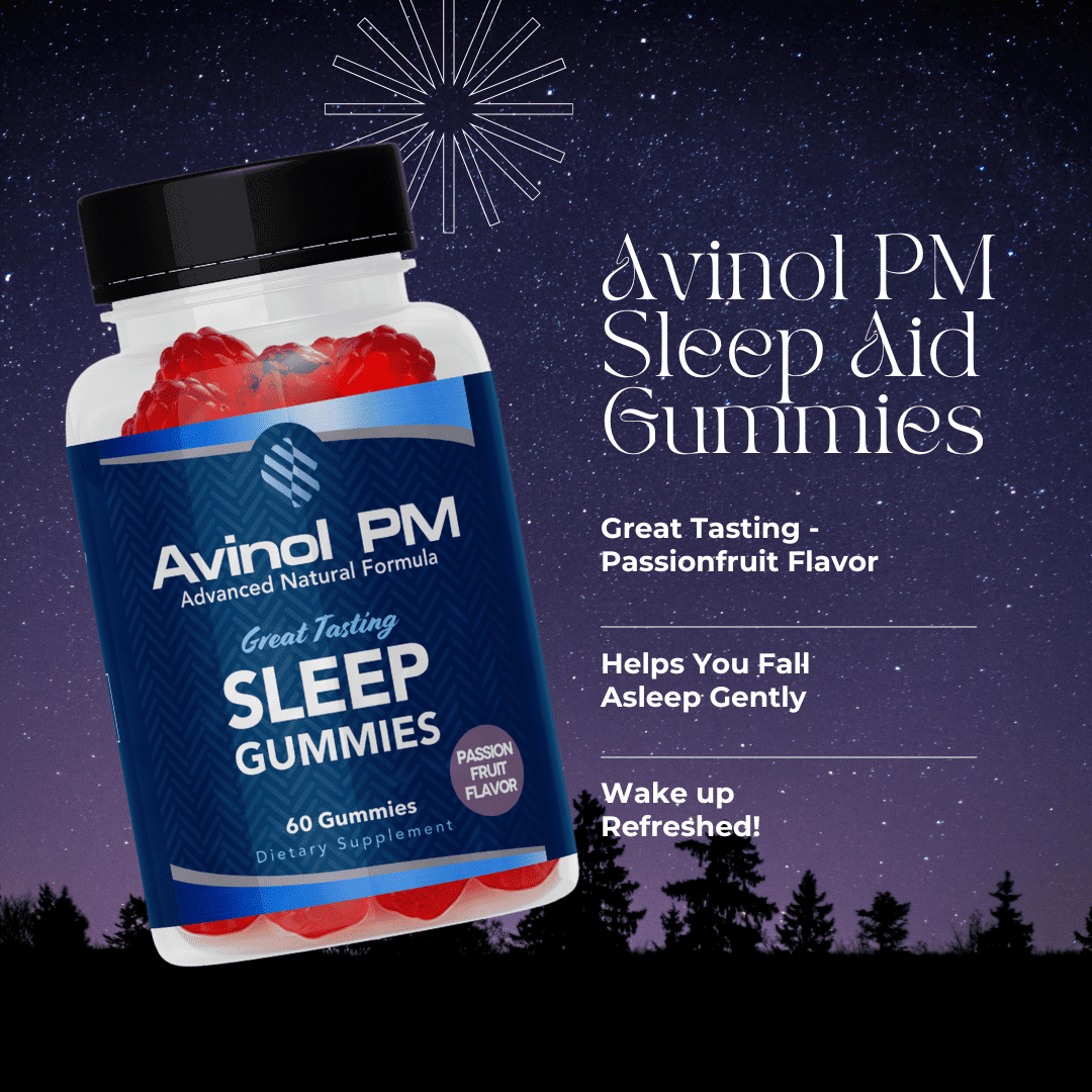 Avinol PM Sleep Aid Gummies - Passion Fruit Flavor, 60 Count