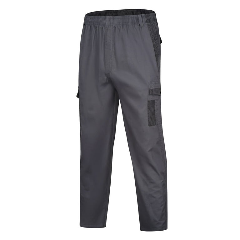 Vedolay Pants For Men Men's Cargo Pants Spring Pant Many Pocket Long  Trousers,Dark Gray 3XL 