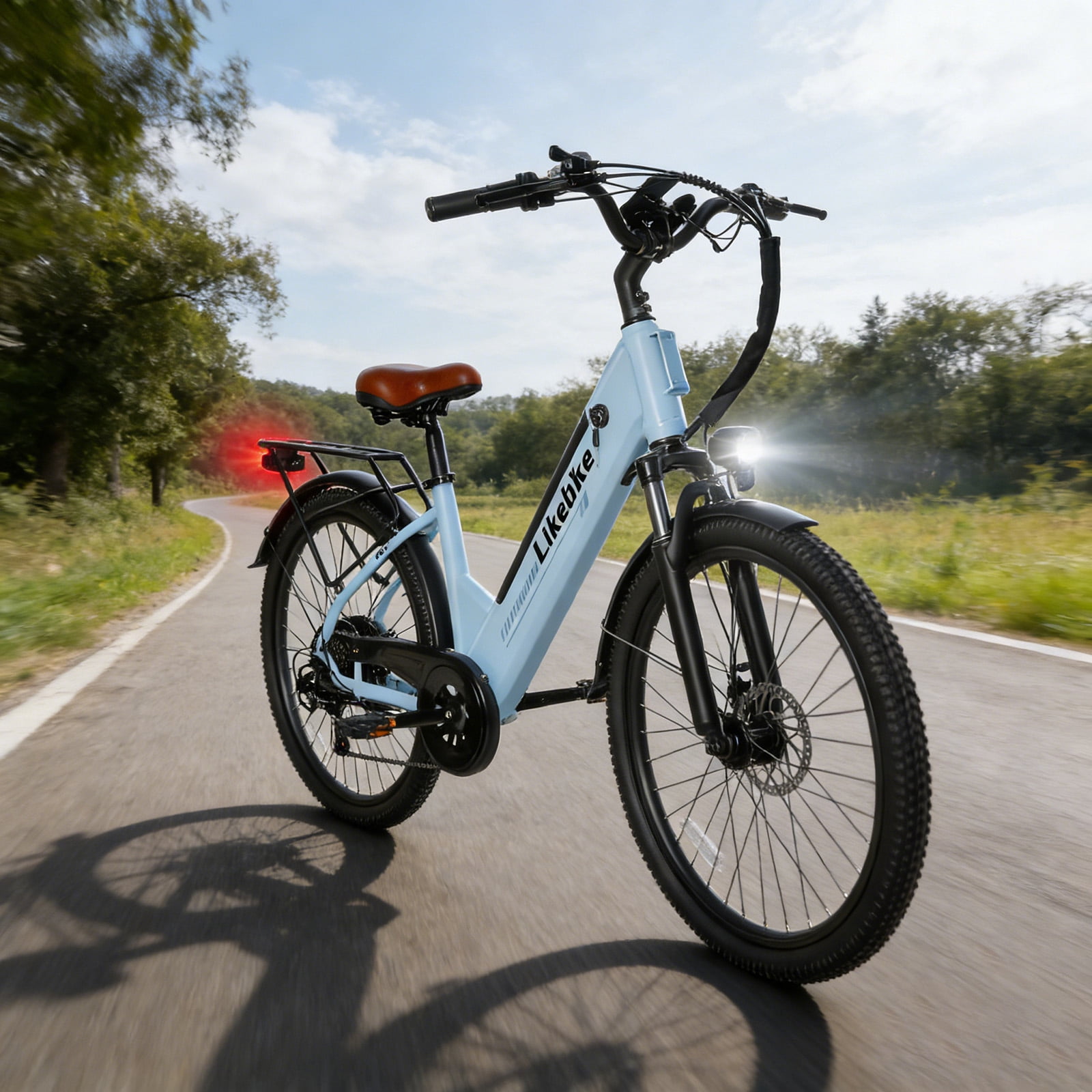 Electric Bicycle for Adults, 1500W Motor E Mountain Bike, 26in 45Miles 28MPH 7 Speed Commuting ebike,E-bike UL2849, Blue