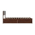 thumbnail image 2 of Wesley Twin Wood Platform Bed with Panel Footboard and Storage Drawers in Walnut, 2 of 10